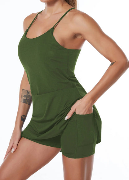 Liana - Active Sports Dress with Built-in Shorts and Pockets for Women 6