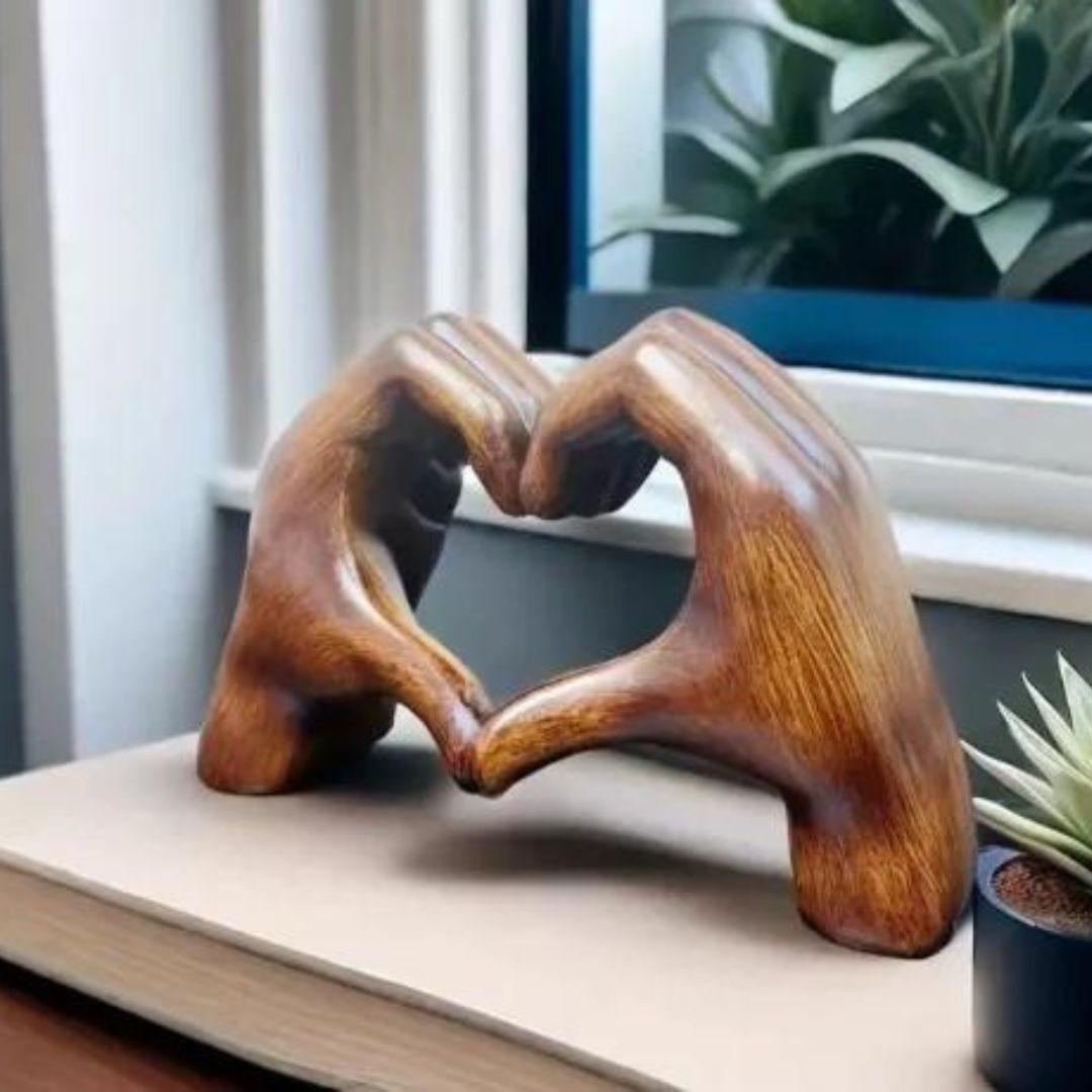 LoveSculpt - Decorazione per la casa in legno fatta a mano con fascino rustico