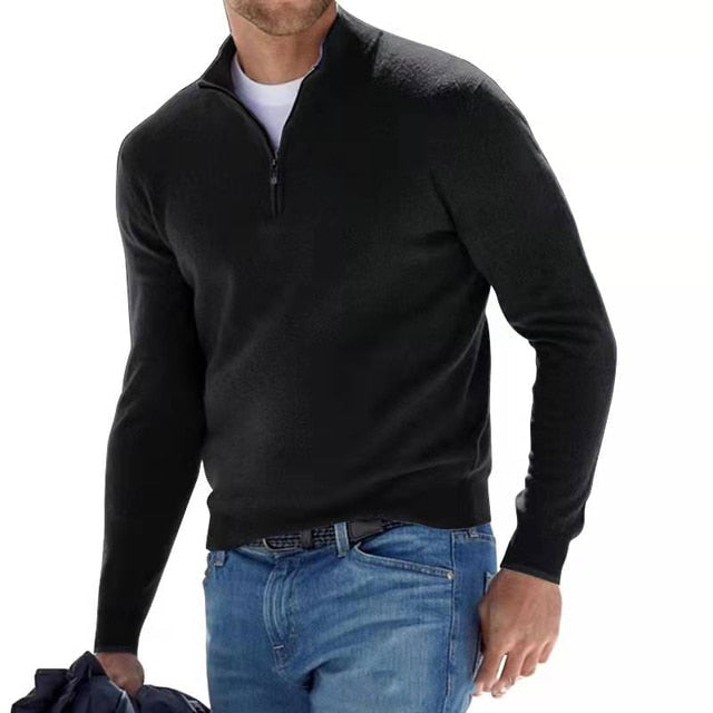 MERINOV – Men's Merino V-Neck Zip Sweater for Everyday Elegance
