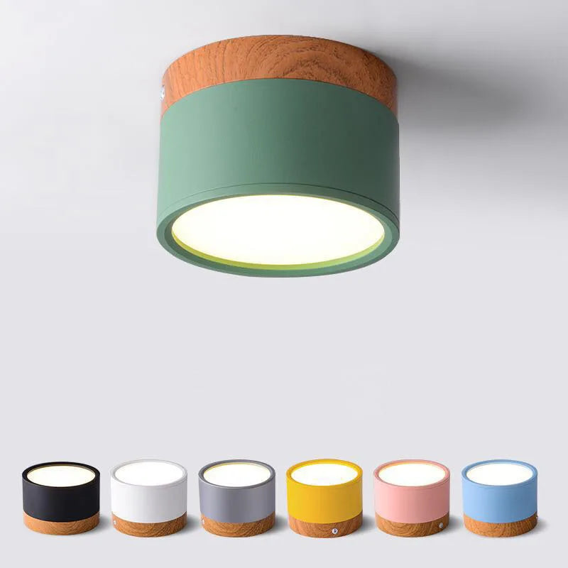 LumiNord – Lámpara de techo LED moderna regulable con diseño de madera