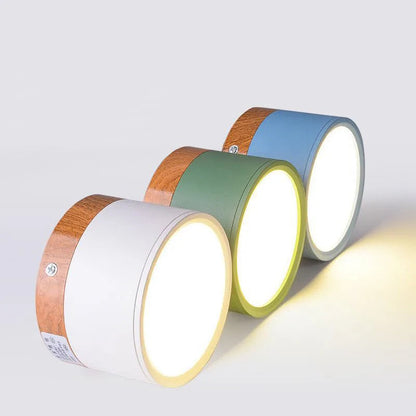 LumiNord – Lámpara de techo LED moderna regulable con diseño de madera