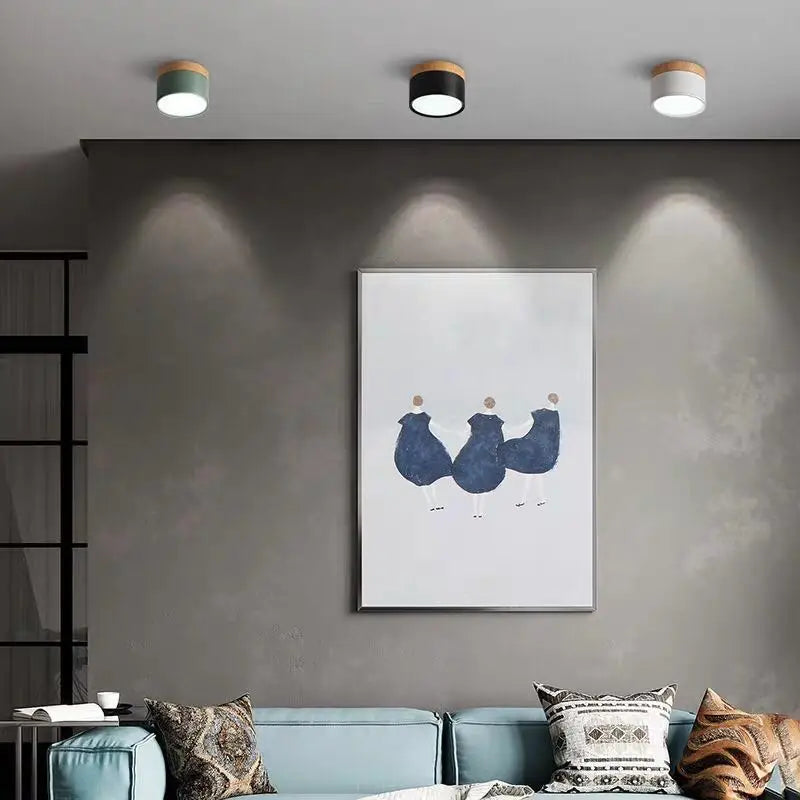 LumiNord – Lámpara de techo LED moderna regulable con diseño de madera