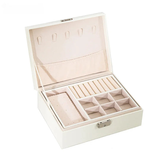 LuxeWood – Elegante Scatola per Gioielli in Legno con Pelle PU