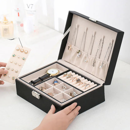 LuxeWood – Elegante Scatola per Gioielli in Legno con Pelle PU
