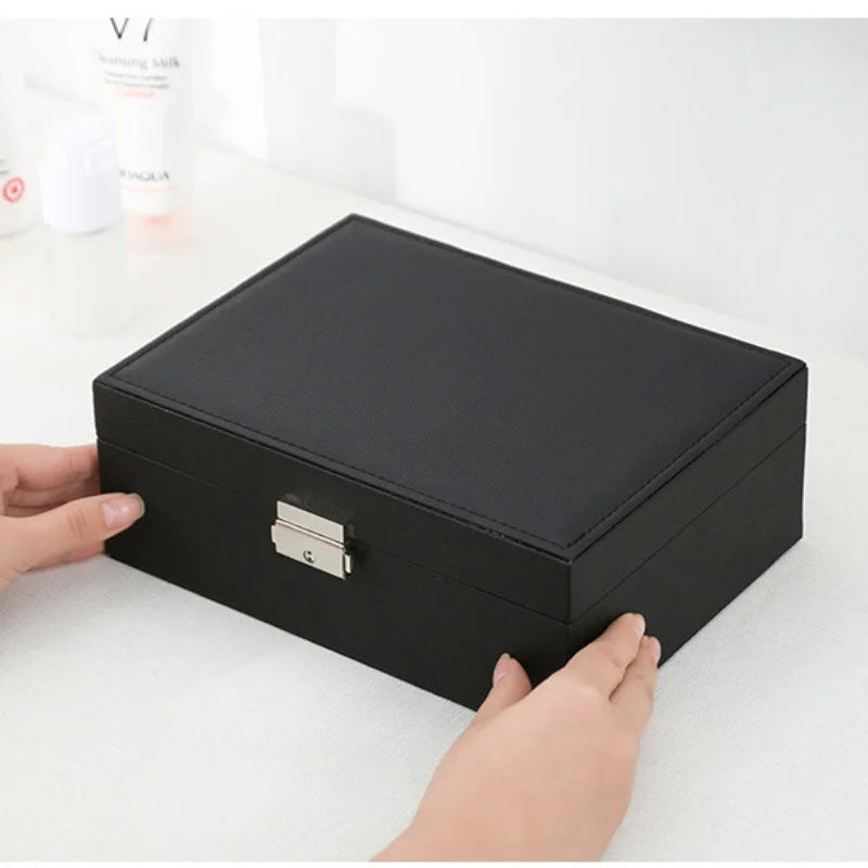 LuxeWood – Elegante Scatola per Gioielli in Legno con Pelle PU