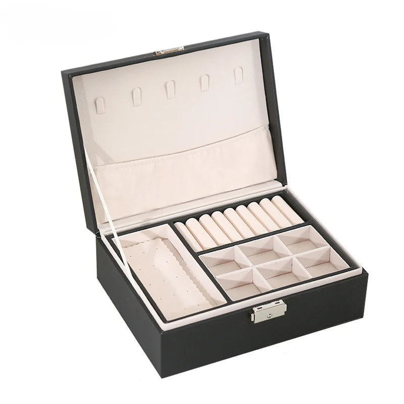 LuxeWood – Elegante Scatola per Gioielli in Legno con Pelle PU