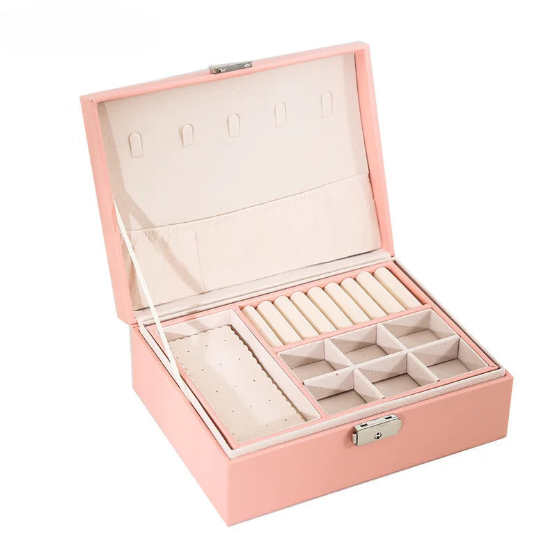 LuxeWood – Elegante Scatola per Gioielli in Legno con Pelle PU