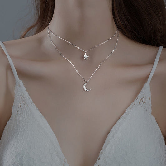 MOONSHINE NECKLACE – Double moon necklace for elegance & romance