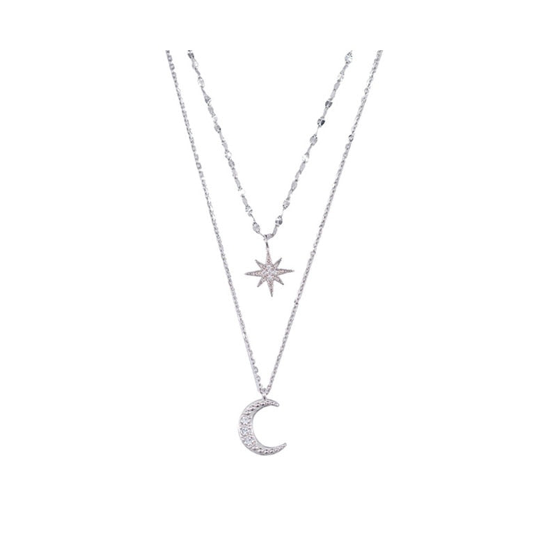 MOONSHINE NECKLACE – Double moon necklace for elegance & romance