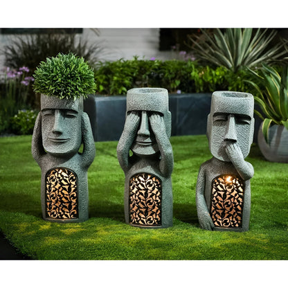 MAGISCHE TRIO - tuinbeelden van zonnehars voor een betoverende buitensfeer
