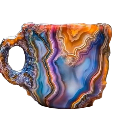CRISTAL MINERAL – Elegante taza de café de cristal