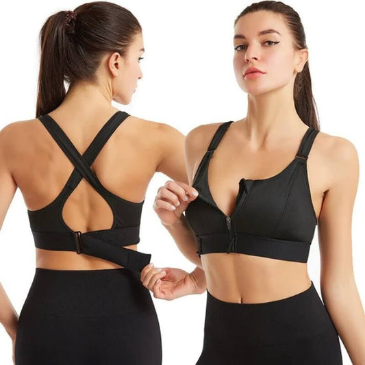 Mira High Support Sports Bra with Front Zipper for Intense Workouts 0
