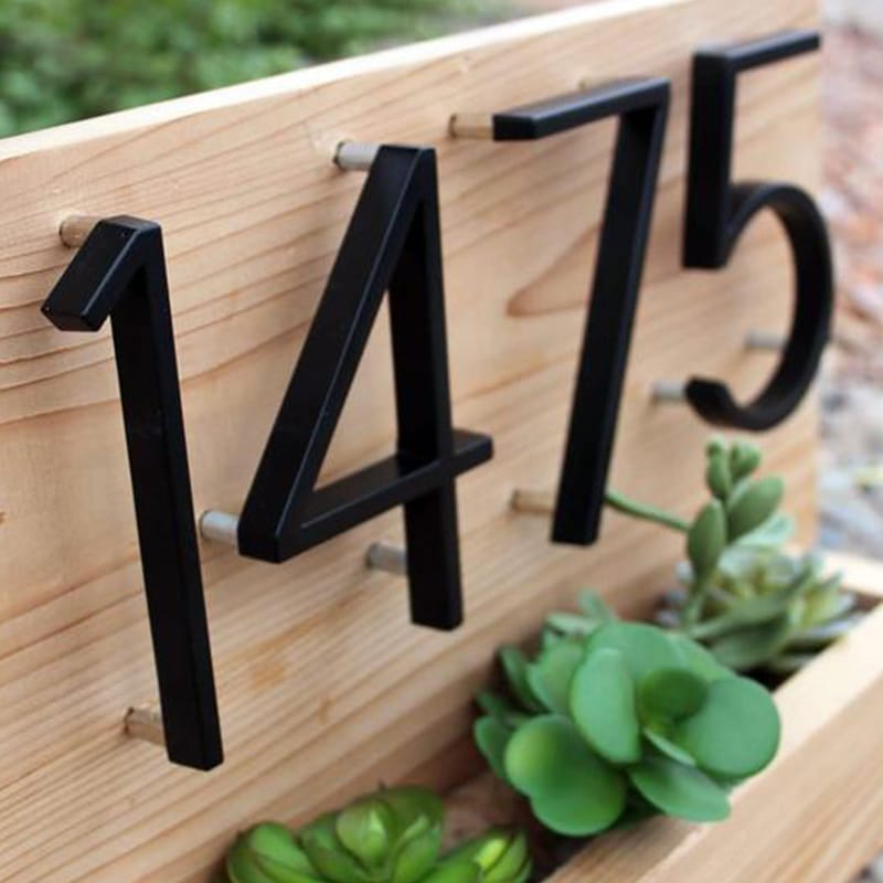 Modern House Numbers-Black House numbers with 3D floating effect for stylish outdoor areas 2