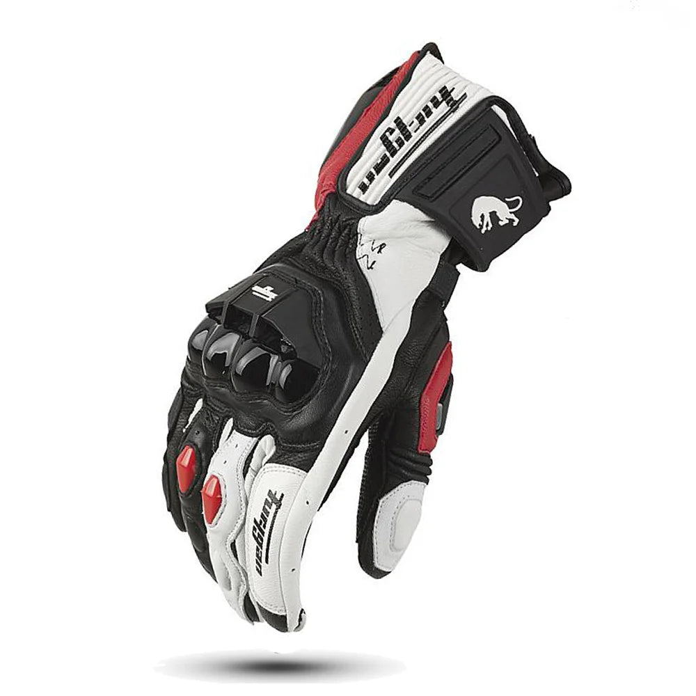 Motoleather Gloves-Leather motorcycle gloves with protective pads & breathing active perforation 0