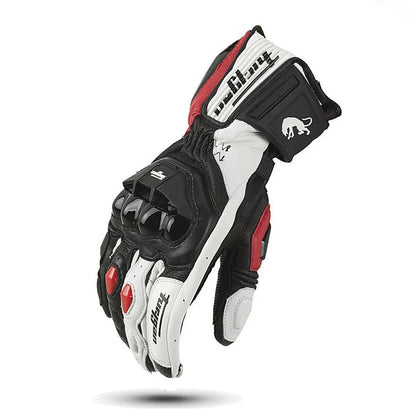 Motoleather Gloves-Leather motorcycle gloves with protective pads & breathing active perforation 0