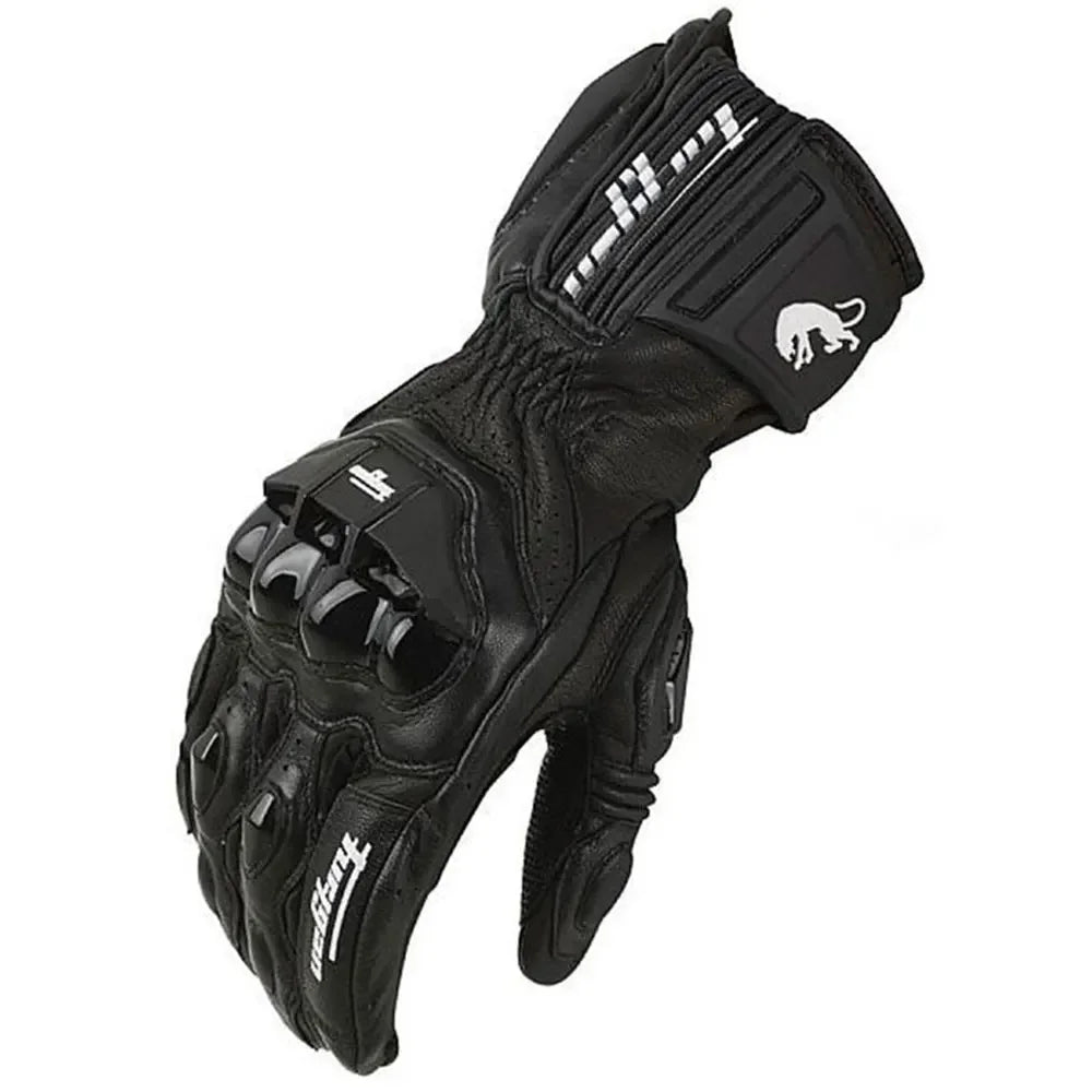 Motoleather Gloves-Leather motorcycle gloves with protective pads & breathing active perforation 4