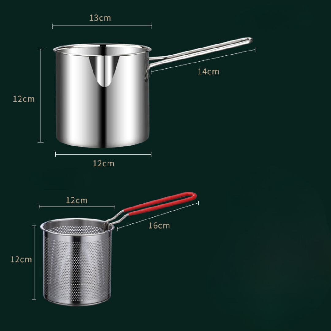 Multifunctional stainless steel fryer-hot air fryer for oil savings, anti-brewing silicone handle, 1200 ml capacity 1