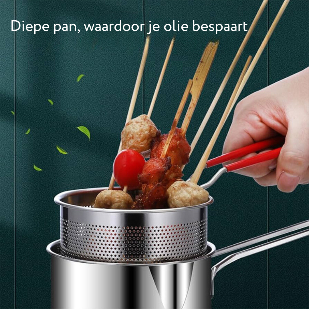 Multifunctional stainless steel fryer-hot air fryer for oil savings, anti-brewing silicone handle, 1200 ml capacity 3