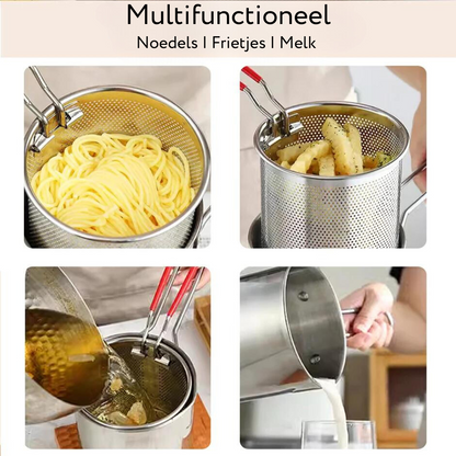 Multifunctional stainless steel fryer-hot air fryer for oil savings, anti-brewing silicone handle, 1200 ml capacity 4