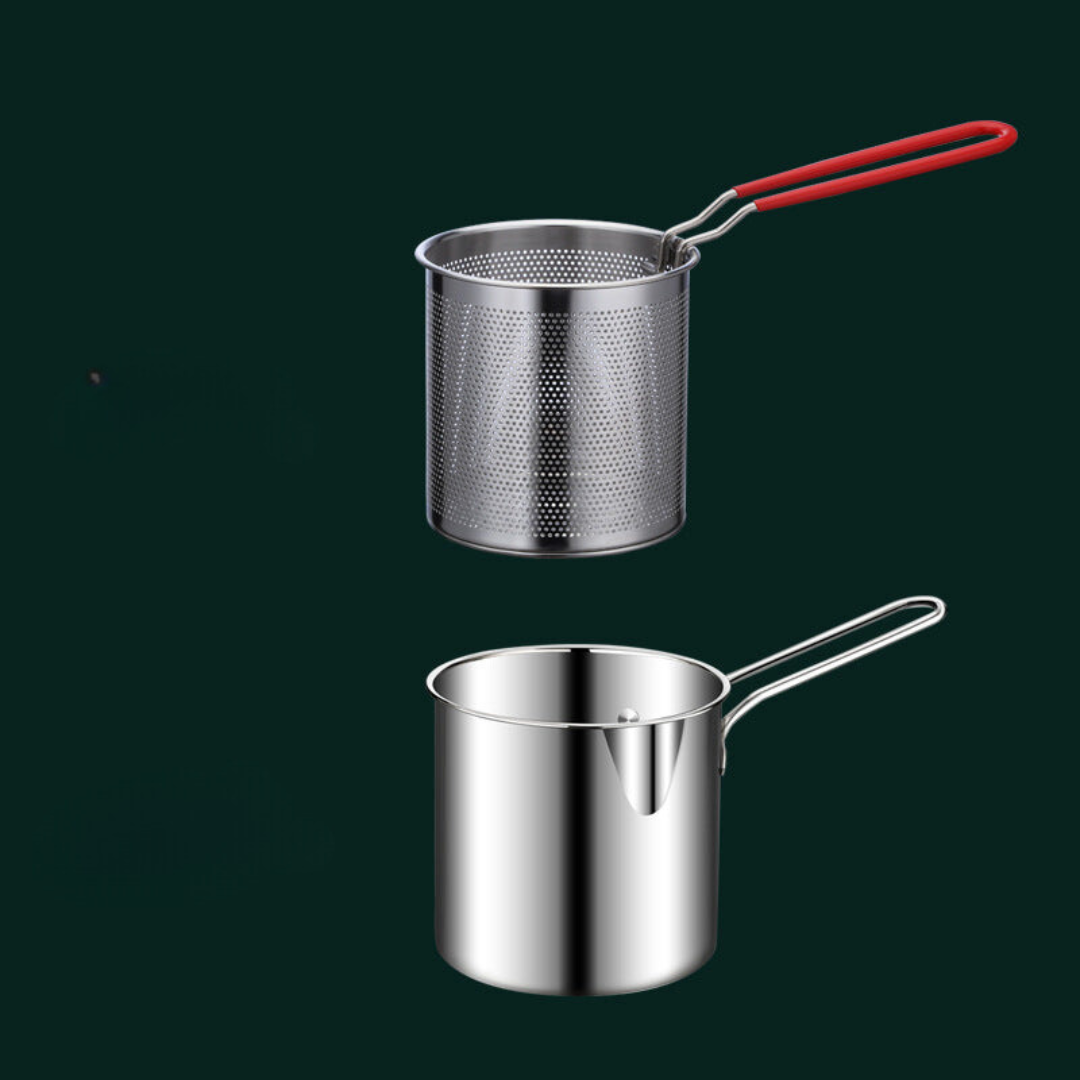 Multifunctional stainless steel fryer-hot air fryer for oil savings, anti-brewing silicone handle, 1200 ml capacity 6