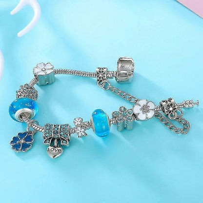 BRACELET DE CHARME - Argent 925 avec motif floral élégant