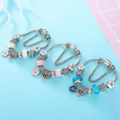 BRACELET DE CHARME - Argent 925 avec motif floral élégant