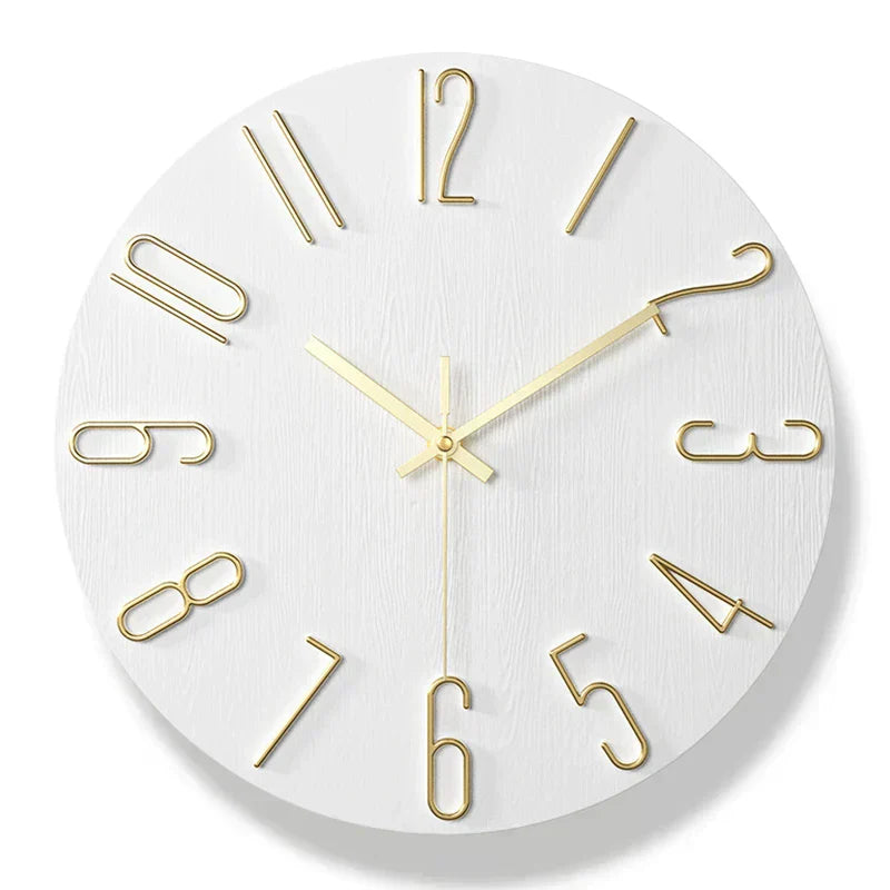 NORDHOUR – Scandinavian Frameless Wall Clock Made of Wood with Silent Quartz 7