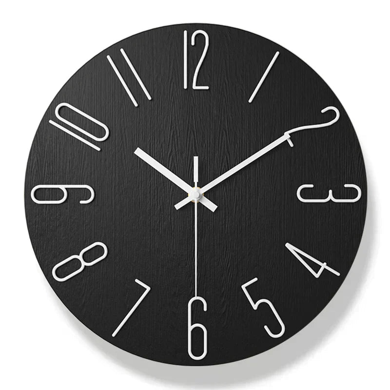 NORDHOUR – Scandinavian Frameless Wall Clock Made of Wood with Silent Quartz 8