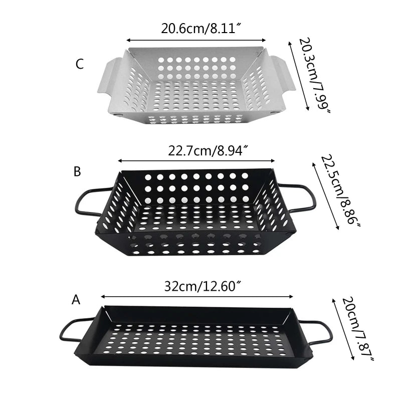 GRILL BASKET – Non-Stick BBQ Tool for Easy Grilling