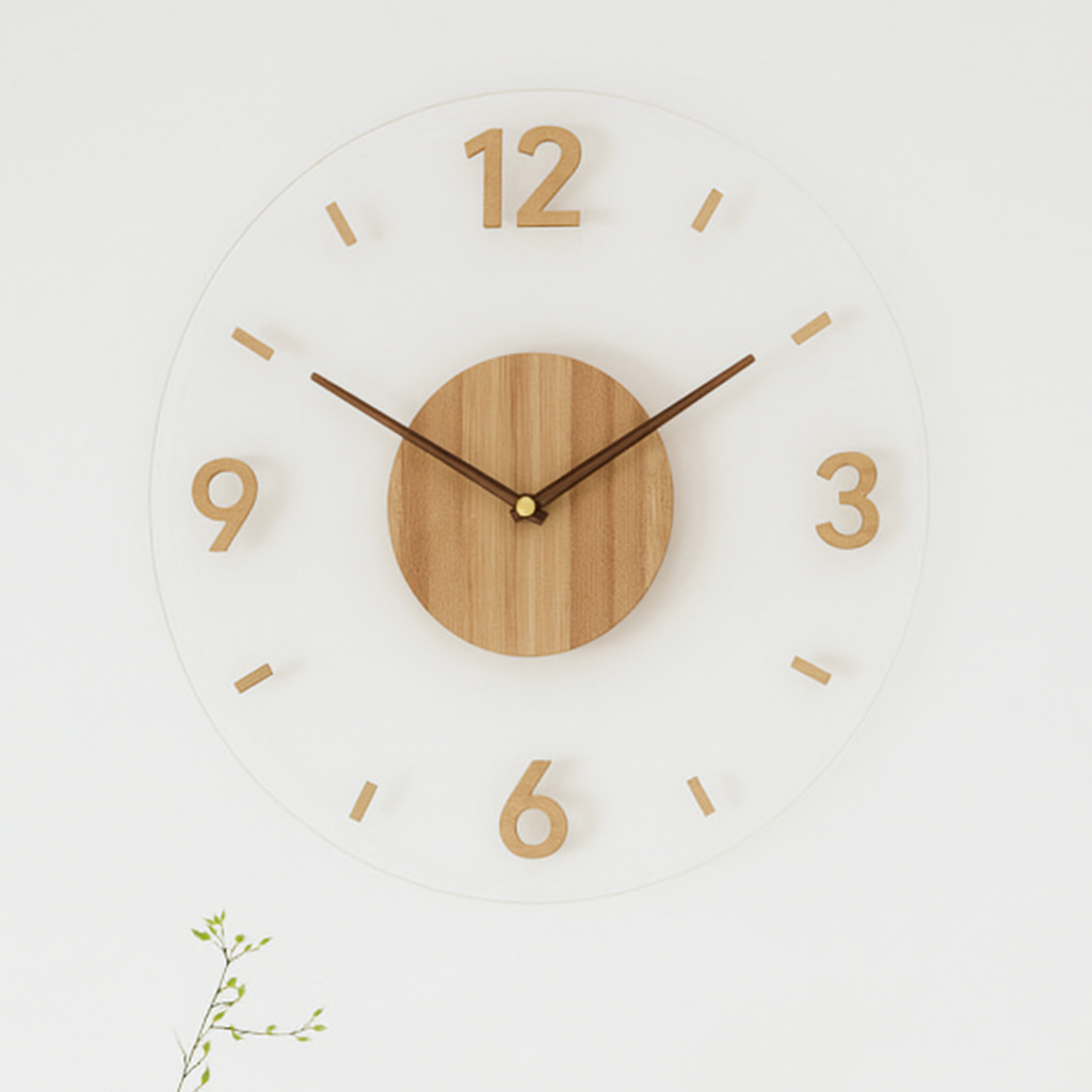 Nordic Clock - noiseless wall clock made of wood in the minimalist design 2