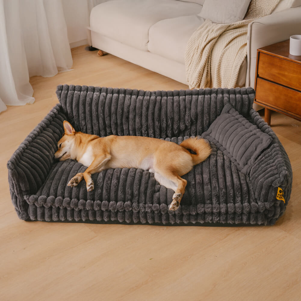 Orthopedic dog pillow made of washable plush - comfortable dog bed for large and small dogs 1