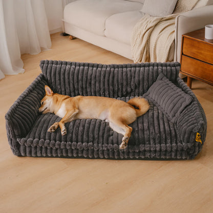Orthopedic dog pillow made of washable plush - comfortable dog bed for large and small dogs 1