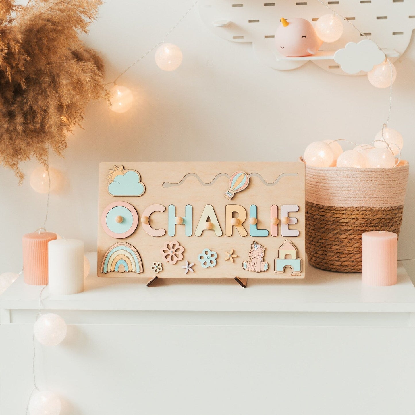 Personalized Wooden Name Puzzle for Toddlers - Educational Fine Motor Skills Development 1