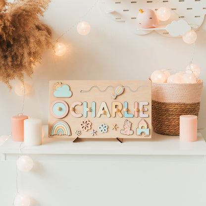 Personalized Wooden Name Puzzle for Toddlers - Educational Fine Motor Skills Development 1