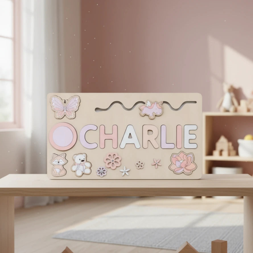 Personalized Wooden Name Puzzle for Toddlers - Educational Fine Motor Skills Development 2