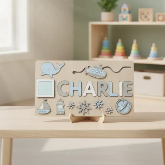 Personalized Wooden Name Puzzle for Toddlers - Educational Fine Motor Skills Development 3
