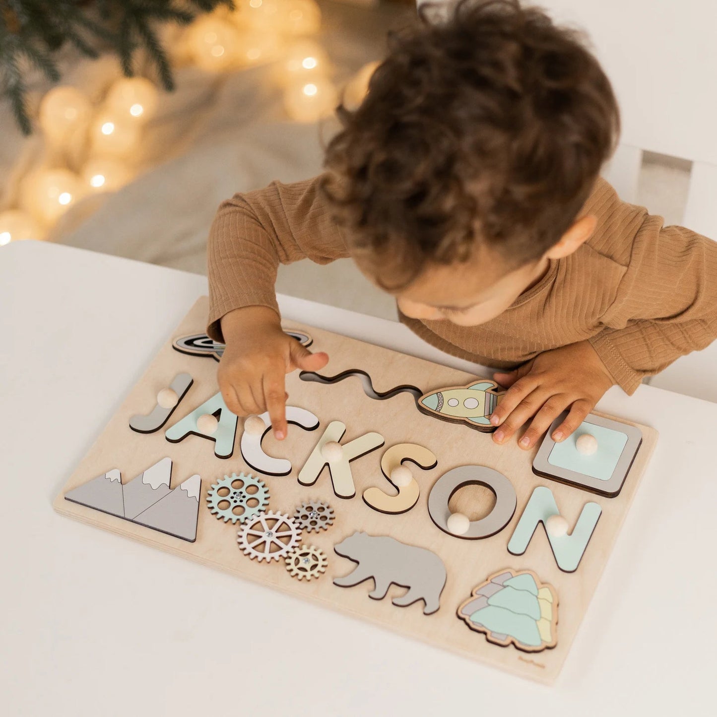 Personalized Wooden Name Puzzle for Toddlers - Educational Fine Motor Skills Development 4