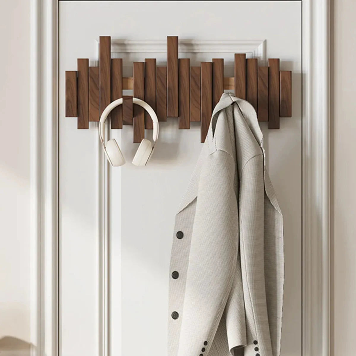 Pianohang Wall Rack- wall wardrobe made of walnut or beech wood in the piano design 1