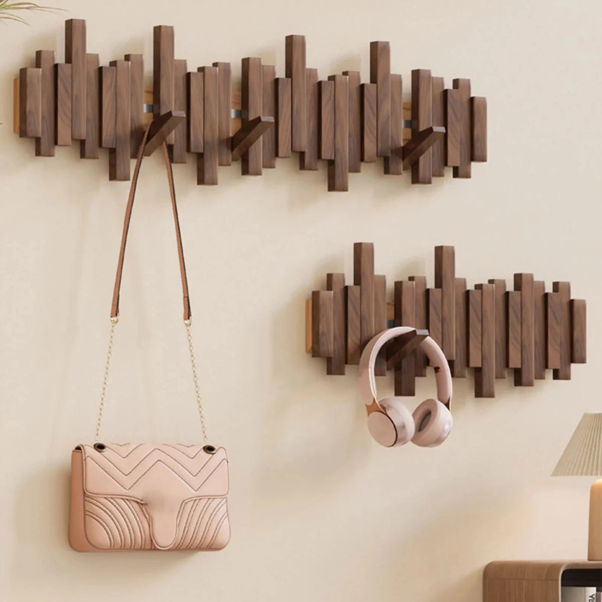 Pianohang Wall Rack- wall wardrobe made of walnut or beech wood in the piano design 5