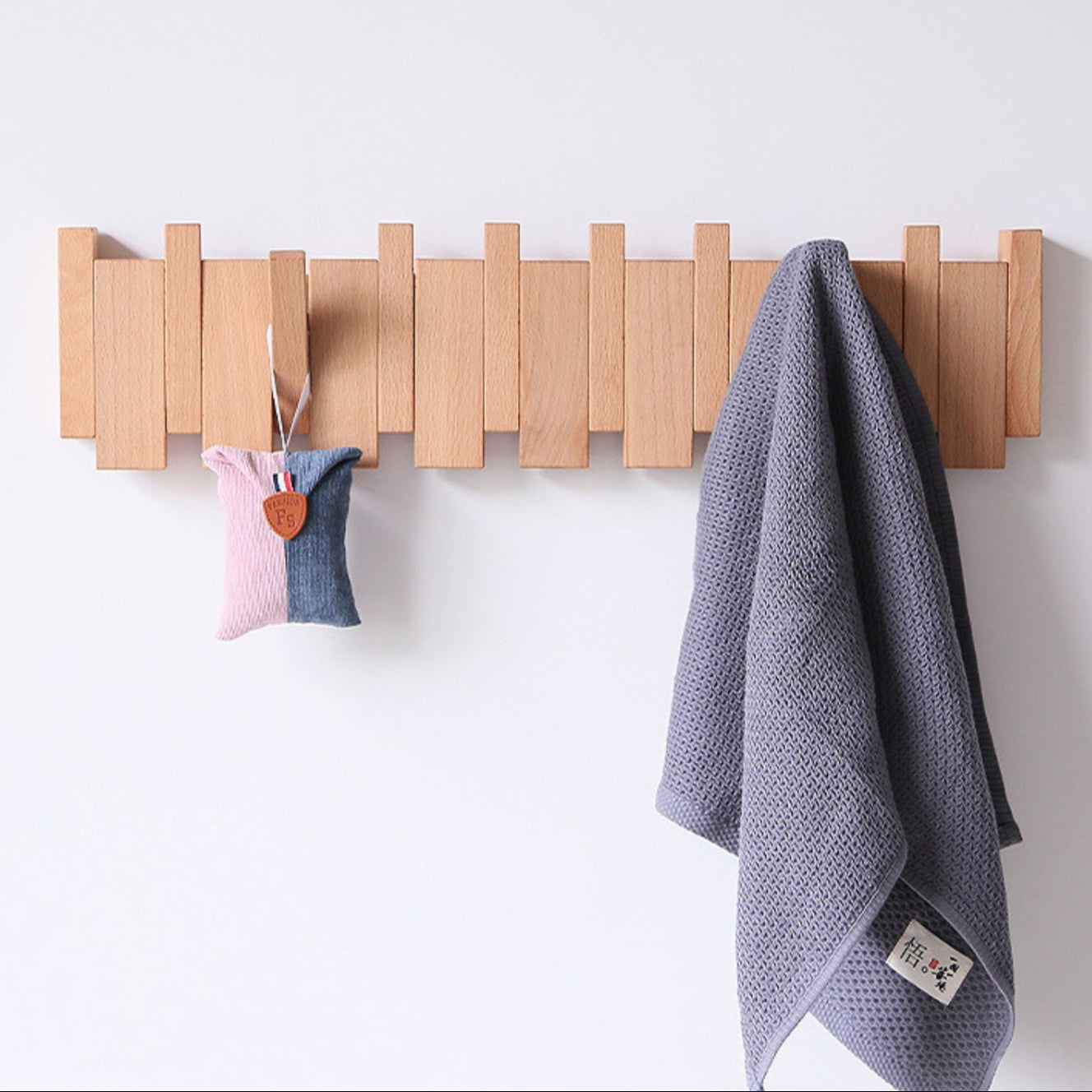 Pianohang Wall Rack-handmade wooden wall wardrobe in the piano design with foldable hooks 5
