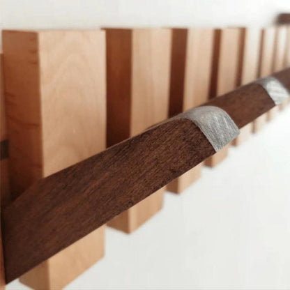 Pianohang Wall Rack-handmade wooden wall wardrobe in the piano design with foldable hooks 8