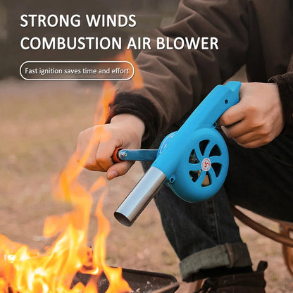 GRILLBLOW – Portable Hand Crank BBQ Fan for Outdoor Cooking