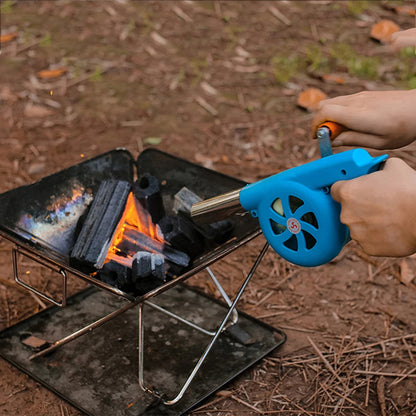 GRILLBLOW – Portable Hand Crank BBQ Fan for Outdoor Cooking