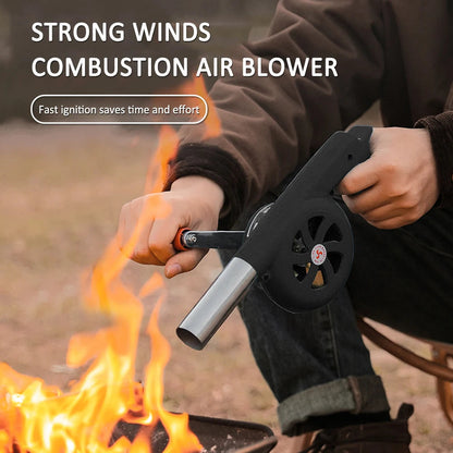 GRILLBLOW – Portable Hand Crank BBQ Fan for Outdoor Cooking