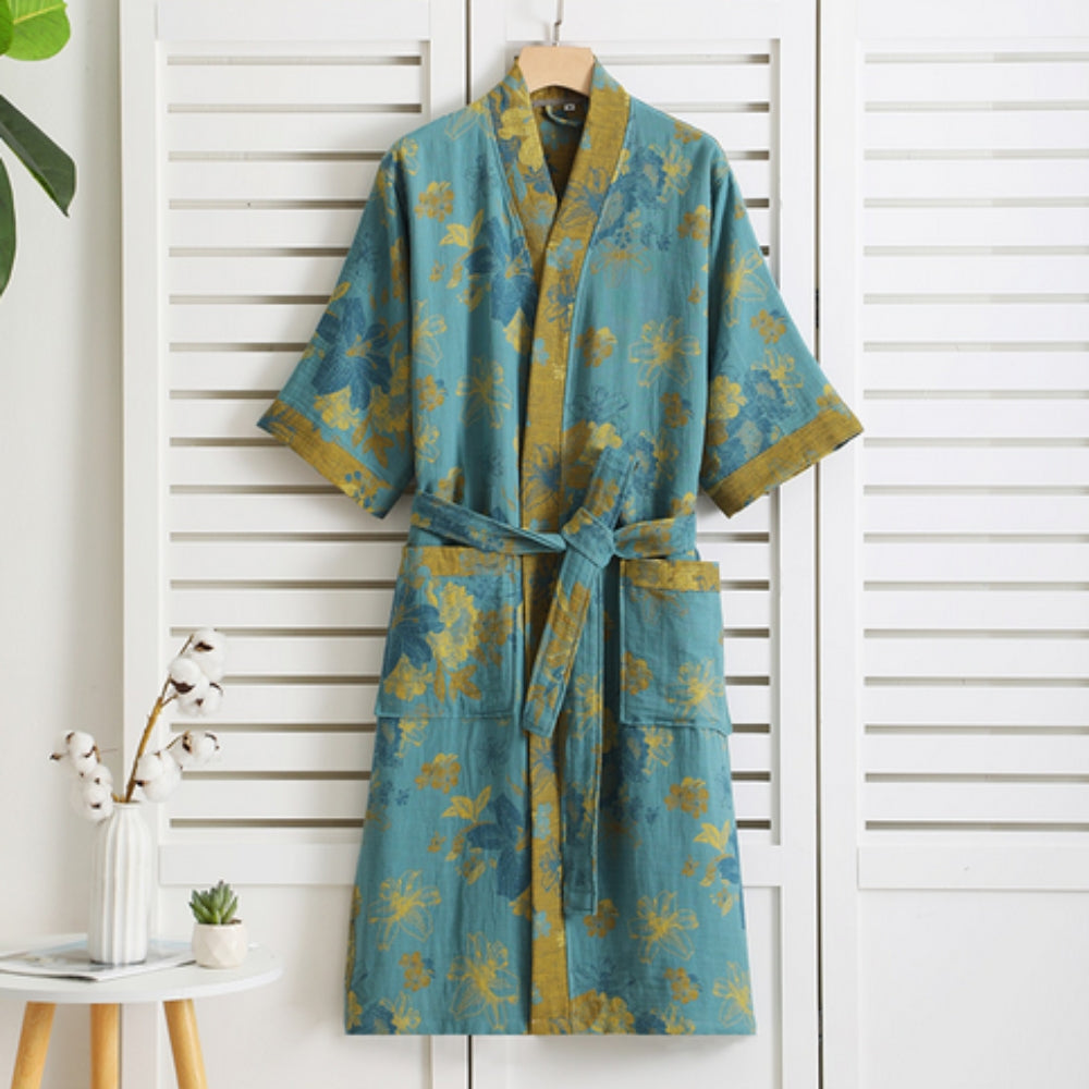 Bata PrintLuxe – Elegante bata de algodón con estampados retro