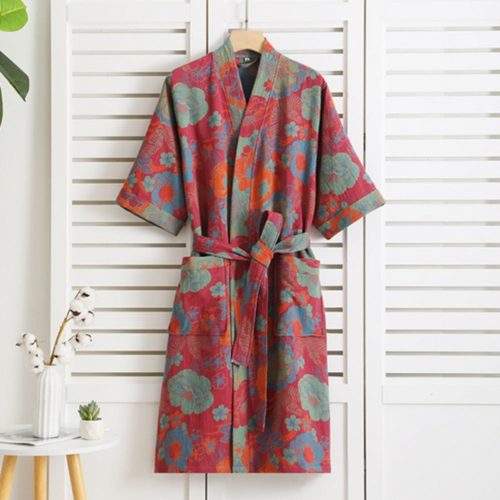 Bata PrintLuxe – Elegante bata de algodón con estampados retro