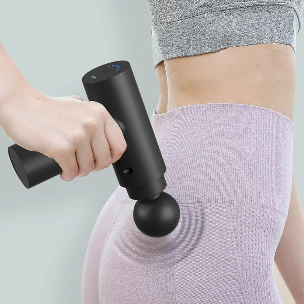 PulsePro Mini – Compact Fascia Gun with 6 Speed Levels & 4 Massage Heads