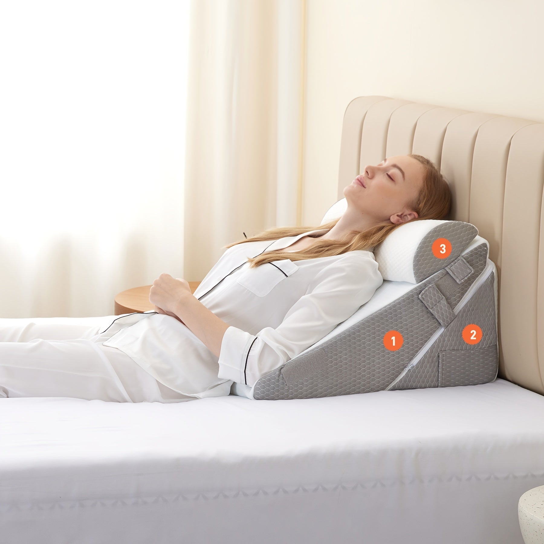 RESTWEDGE – Adjustable Memory Foam Wedge Pillow for Back and Leg Support with Portable Design 2