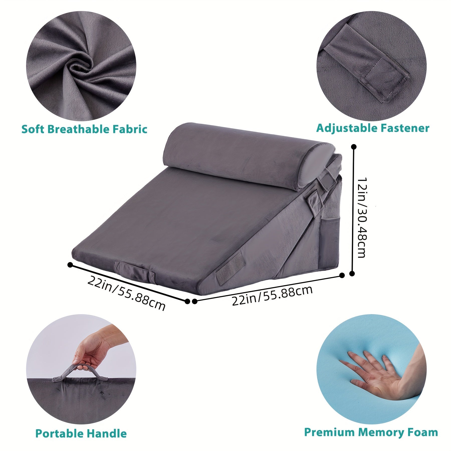RESTWEDGE – Adjustable Memory Foam Wedge Pillow for Back and Leg Support with Portable Design 6