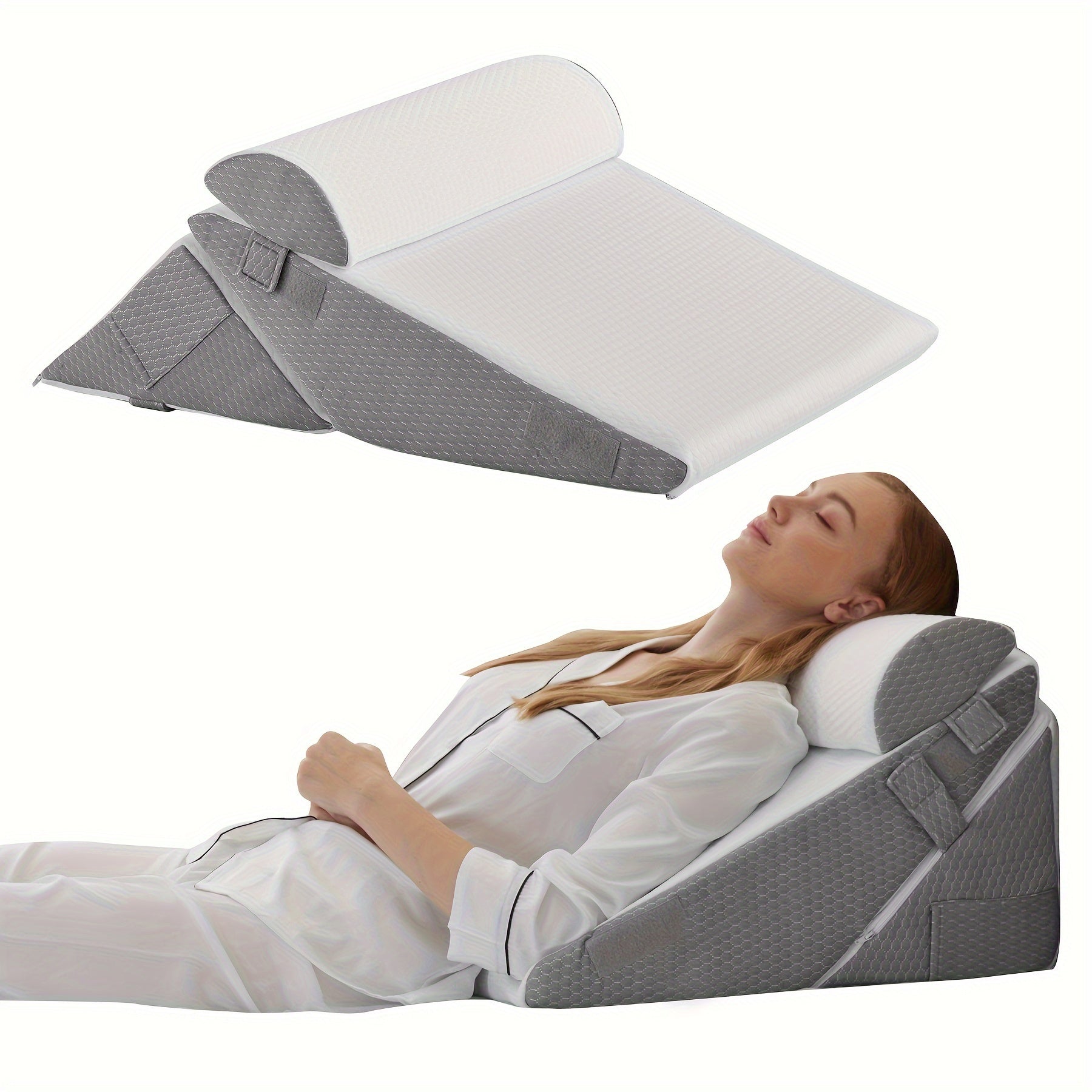 RESTWEDGE – Adjustable Memory Foam Wedge Pillow for Back and Leg Support with Portable Design 7